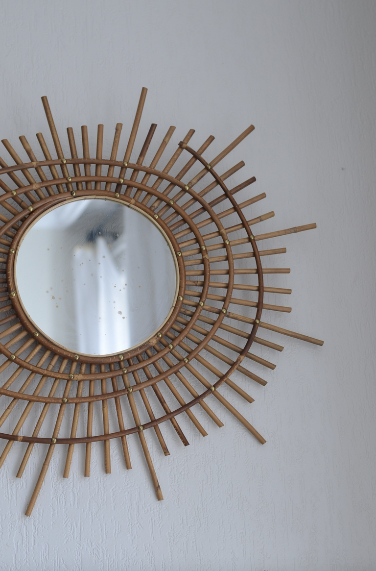 Rattan mirror 80x60cm