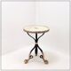 Tripod gueridon in wrought iron with brass decorations and alabaster top - 1950s