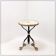 Tripod gueridon in wrought iron with brass decorations and alabaster top - 1950s
