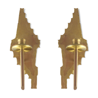 Brutalist wall sconces candlestick holders, 1970's