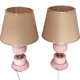 Pair de lampes vintage en marbre rose