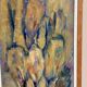 Large Swedish Oil on Panel – "Green Composition" – Signed – Vintage and Recently Framed – 77 × 41 cm (30.3 in × 16.1 in)