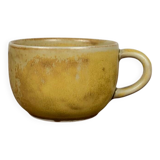 Set de 6 tasses à café / thé vintage , émail jaune/beige