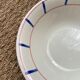 Basque salad bowl painted by hand blue and red