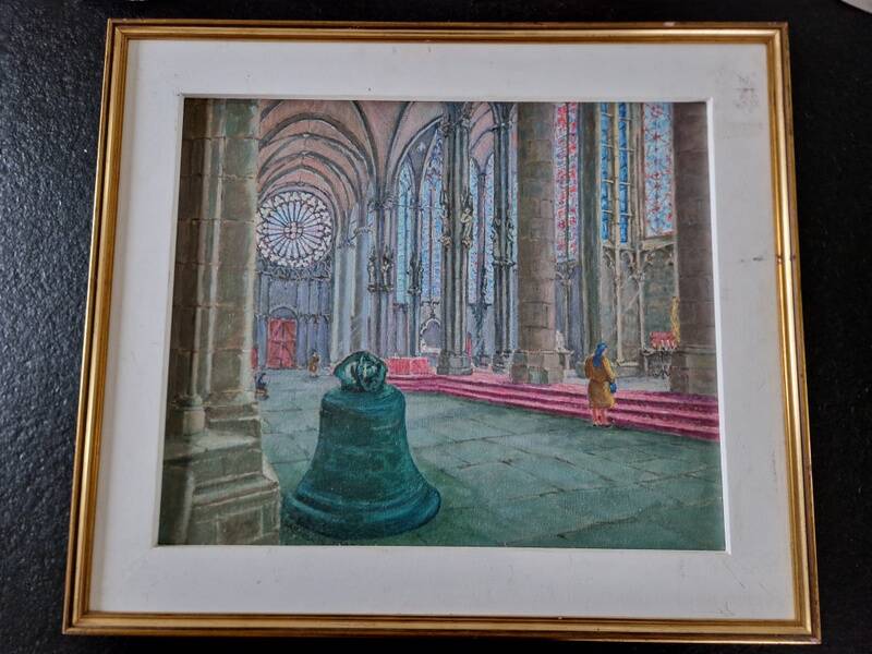 Christian Xapella (1927-2021) - Oil on canvas - Saint Nazaire Cathedral