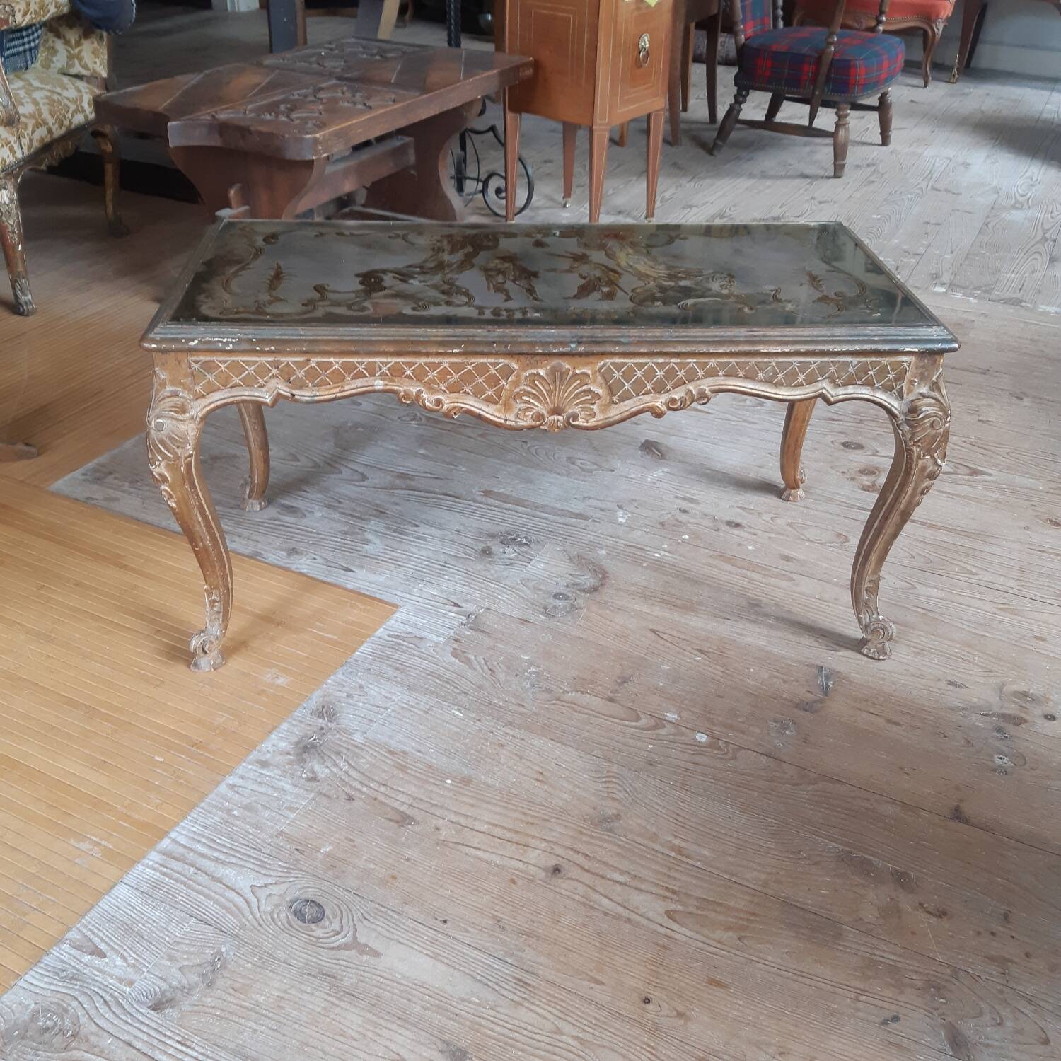 Églomisé glass coffee table