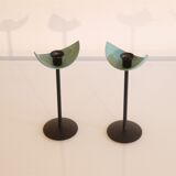 Pair of vintage Scandinavian candle holders 1970