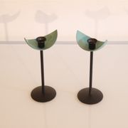 Paire de bougeoirs vintage scandinave 1970