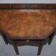 Antique Leather Studded Console Table in Gothic Pugin Style Restored