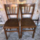 Pair of wooden bistrot chairs vintage