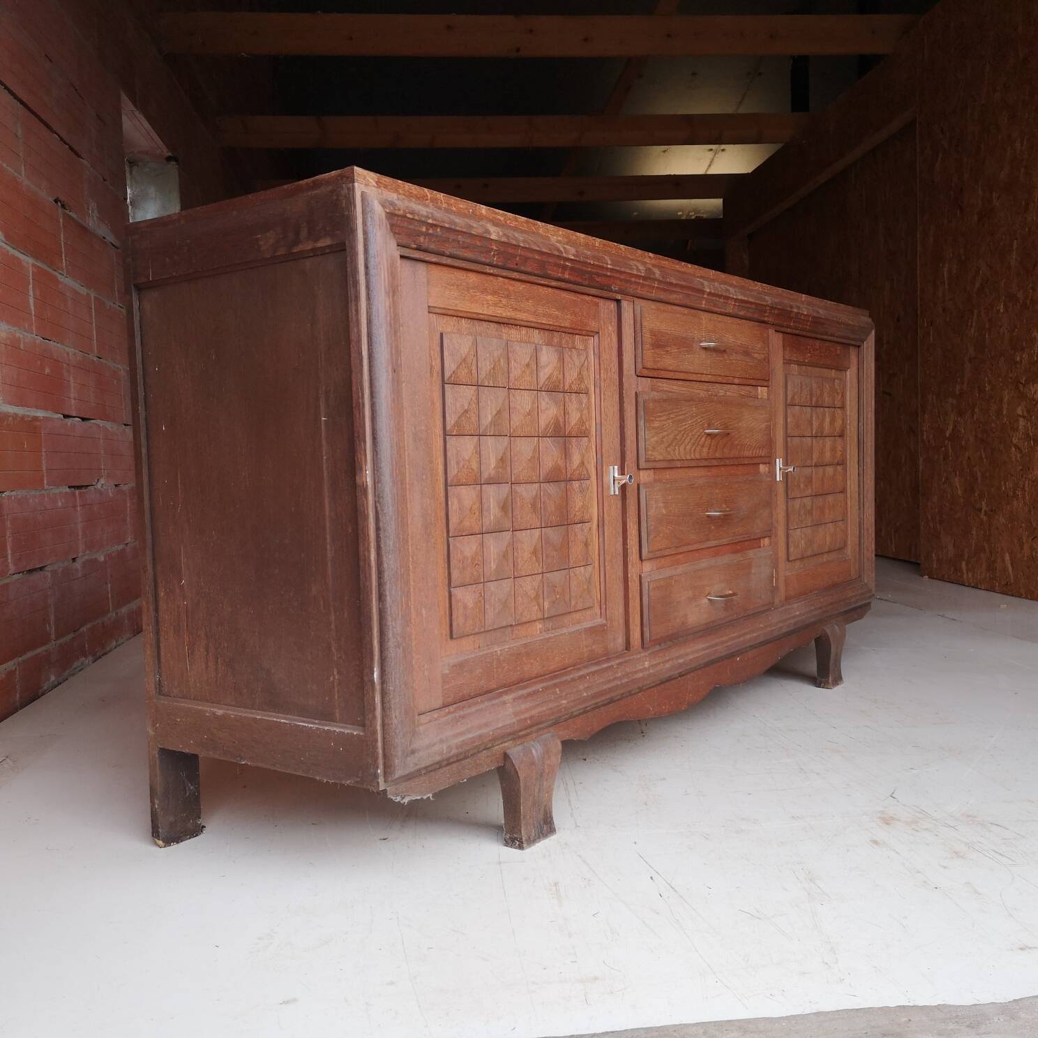 Enfilade Buffet Charles Dudouyt Art Deco 1940 - Solid Oak - Dami Top