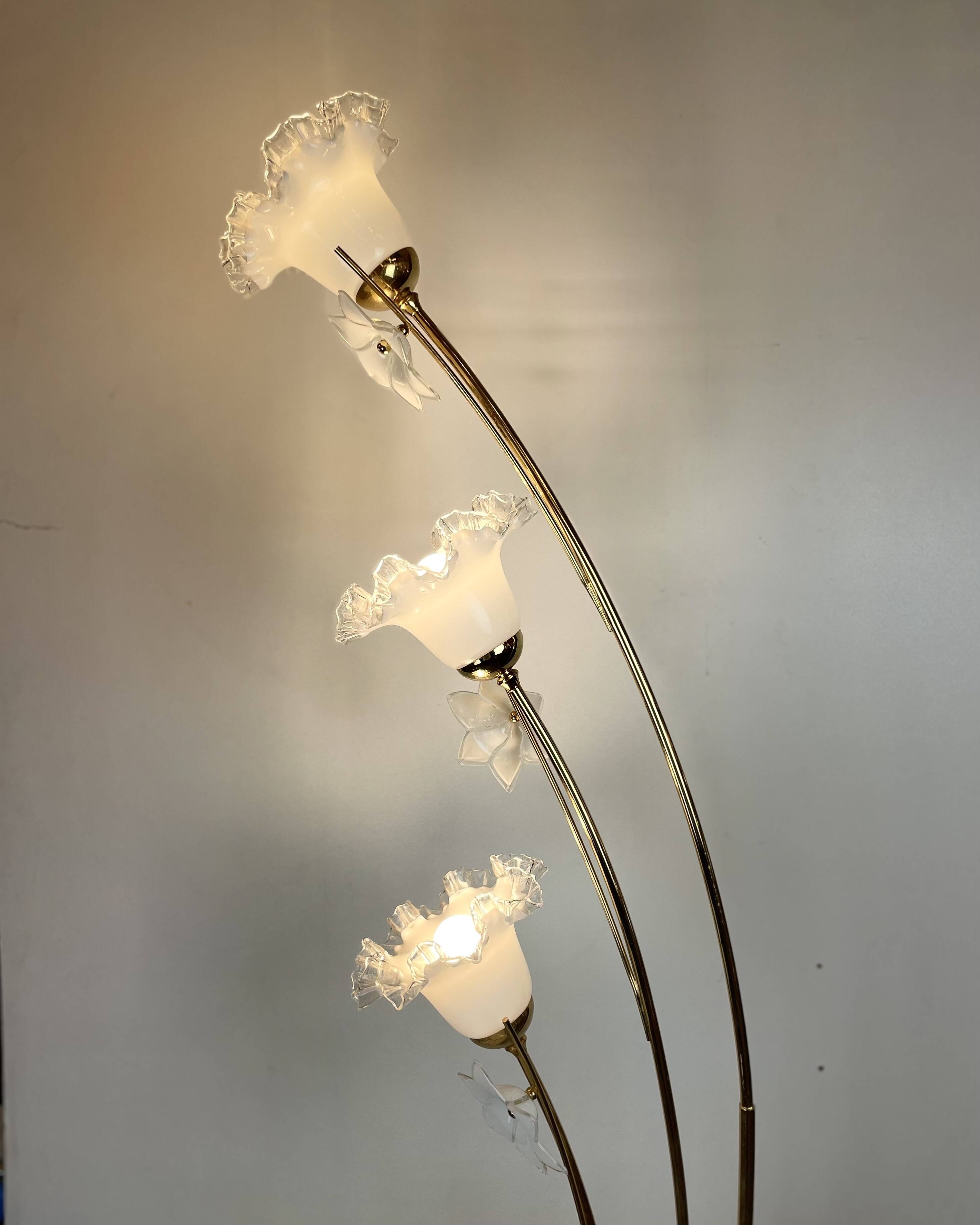Golden Murano Floor Lamp, 1980s