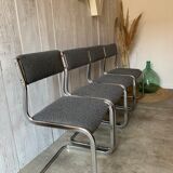 Series of 4 chrome chairs