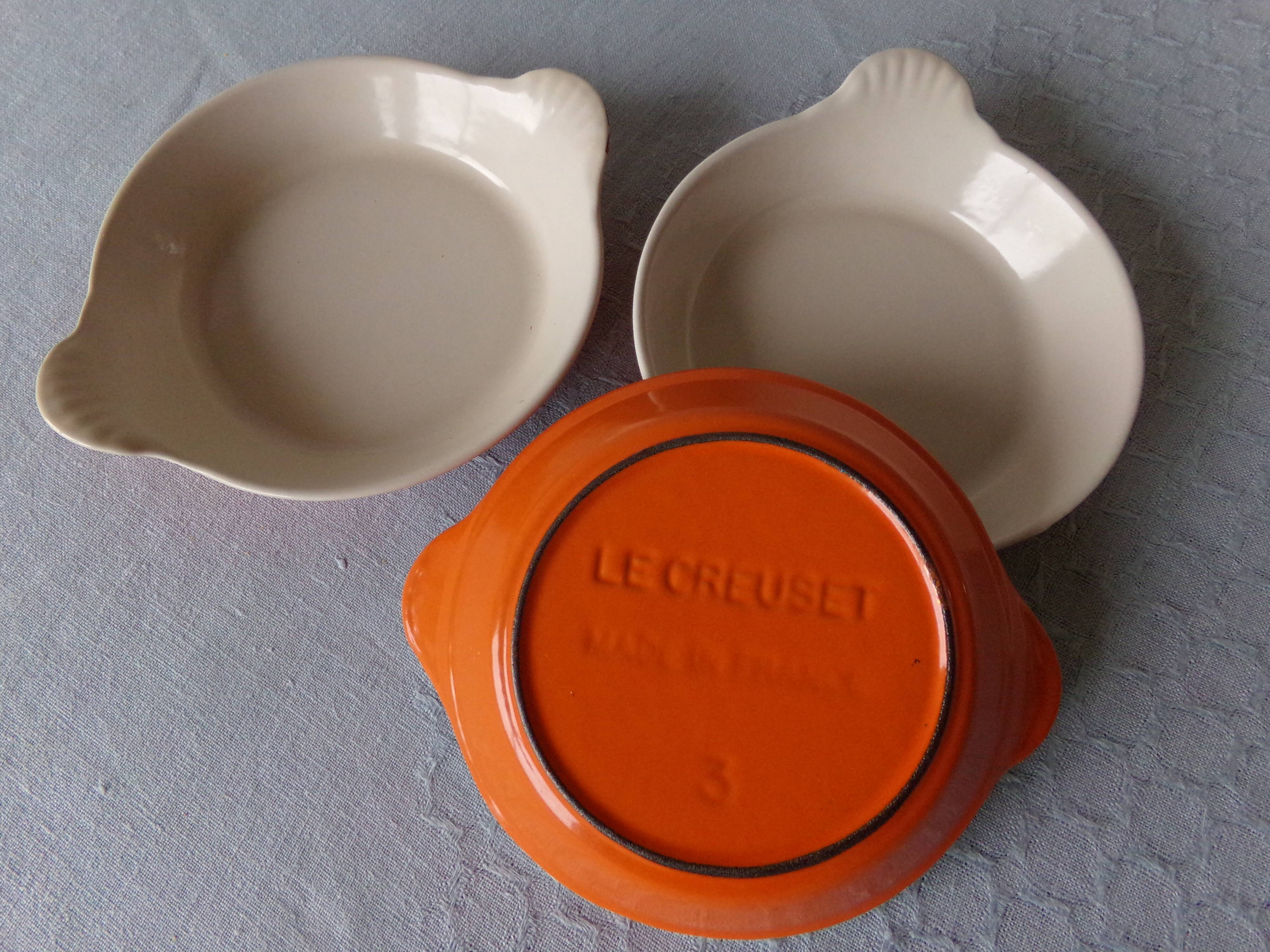 Egg dishes Le Creuset cast iron orange vintage 1970/1980
