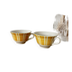 Set of two antique yellow Digoin Sarreguemines cups.