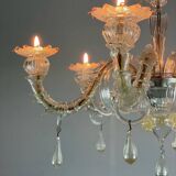 Lustre Rezzonico en verre de Murano, 6 bras de lumière, Venise