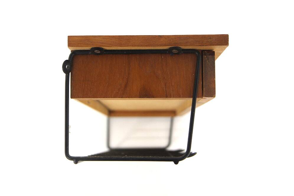 Tablette murale, chevet scandinave en teck, Suède, 1950