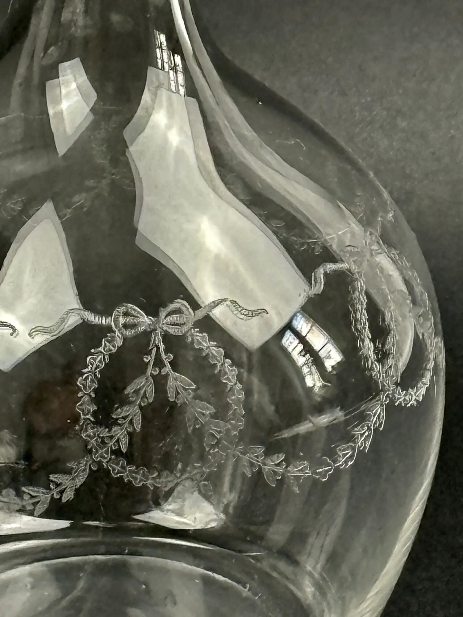 Engraved crystal carafe, late 19th to early 20th century, no. 2.