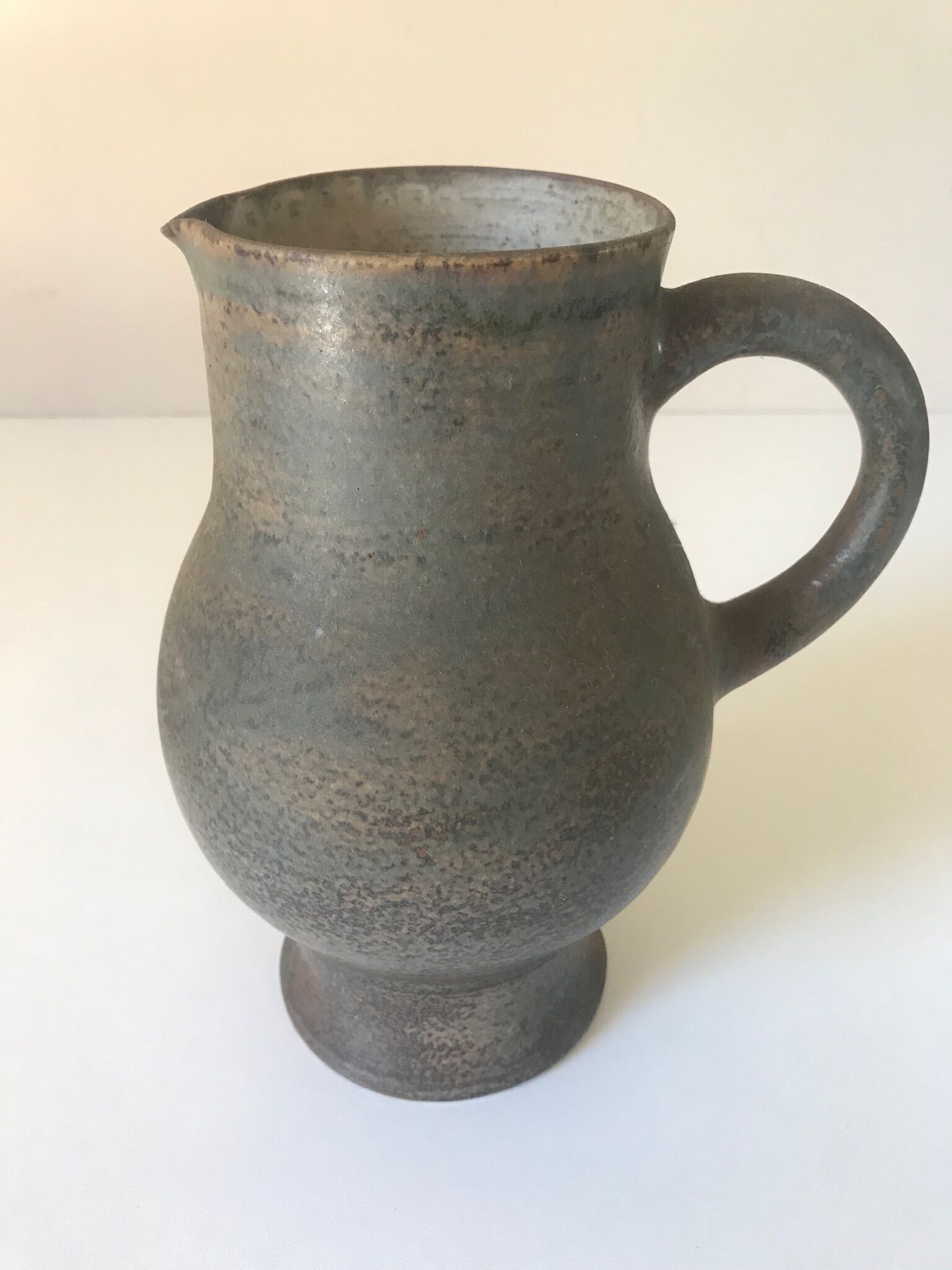 Vintage sandstone ceramic pitcher by Jacques lacheny