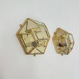 Set of 2 hexagonal wall lamps by Sothis, Italy 1980s