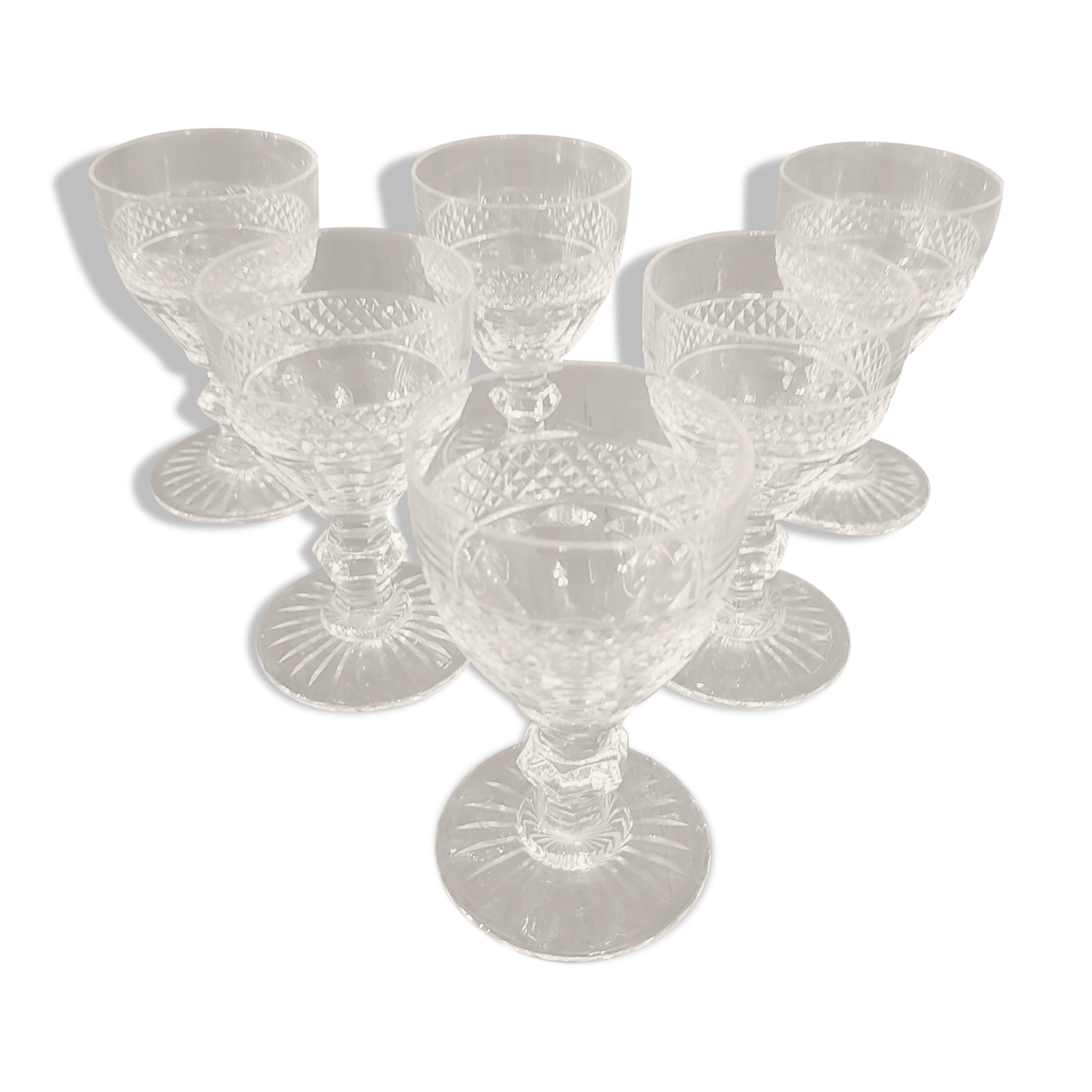 6 glasses of crystal white wine Saint Louis Trianon h 9.8 cm