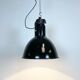 Industrial black enamel pendant light, 1930s