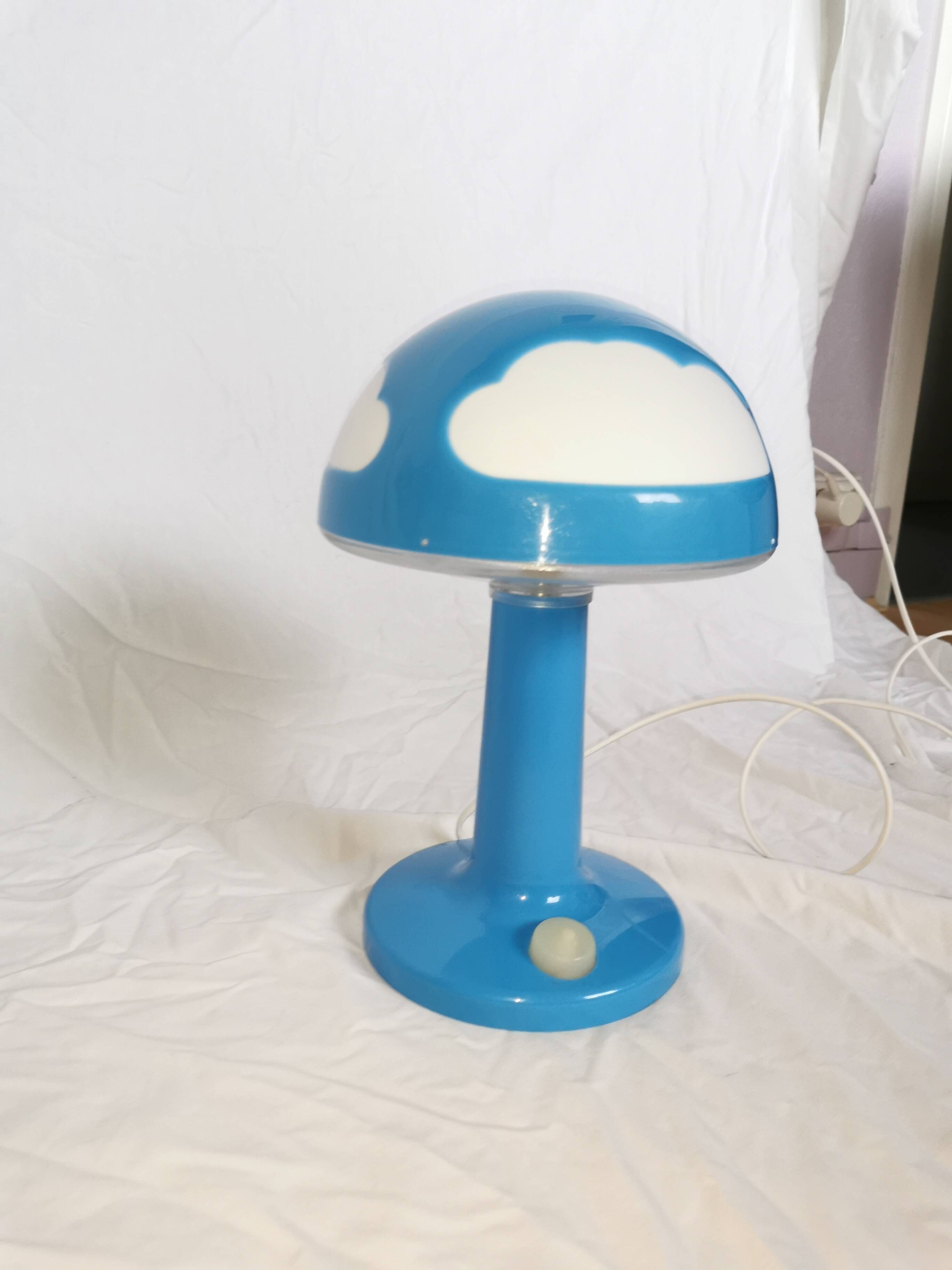 Mushroom lamp, Skojig blue cloud, design Henrik Preutz for Ikea, 1990