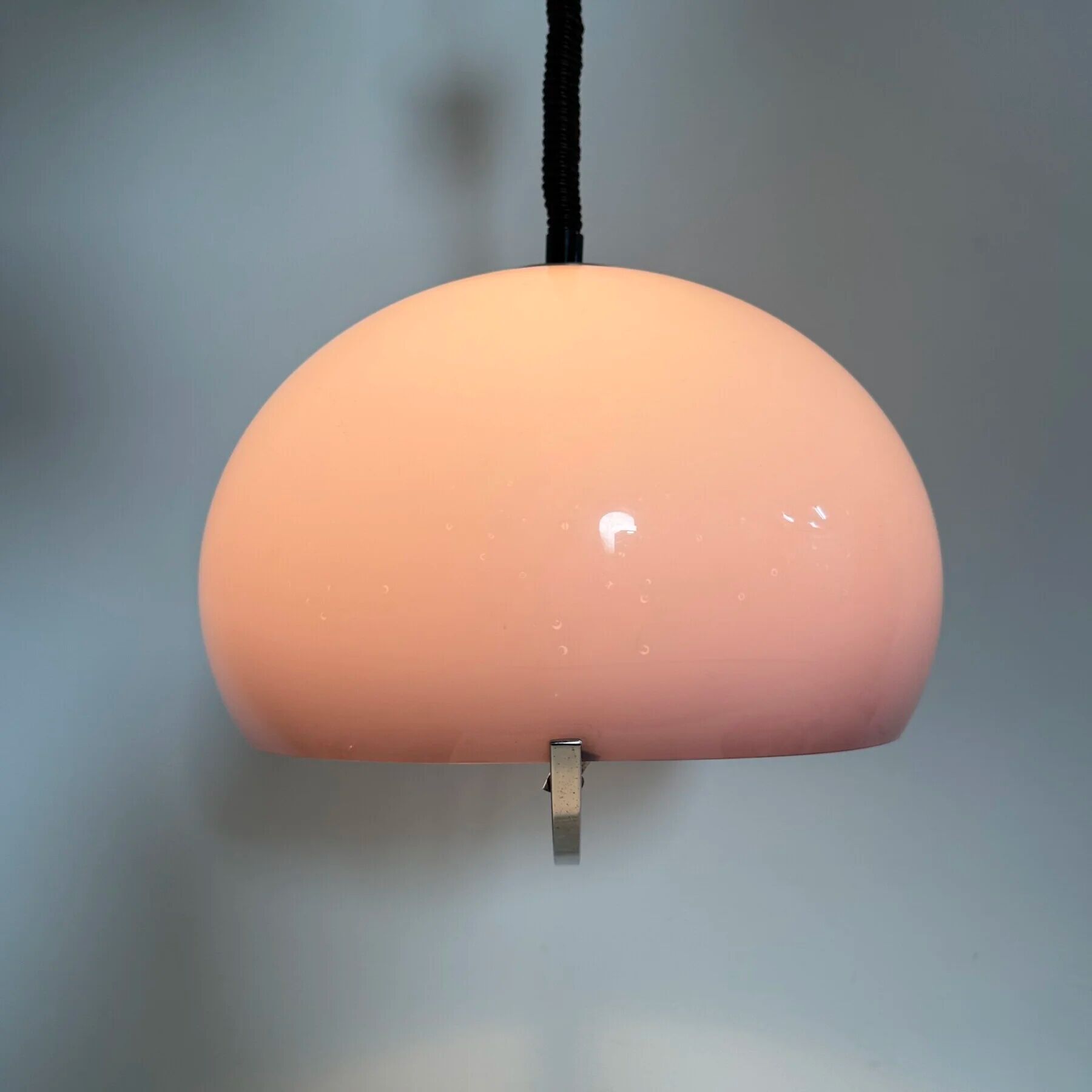 Mid-century purple plastic hanging lamp Harvey Guzzini for Meblo, 1970s