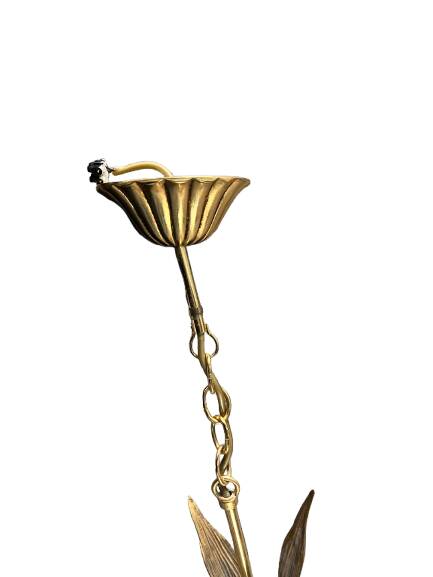 Glass and gold metal pendant light