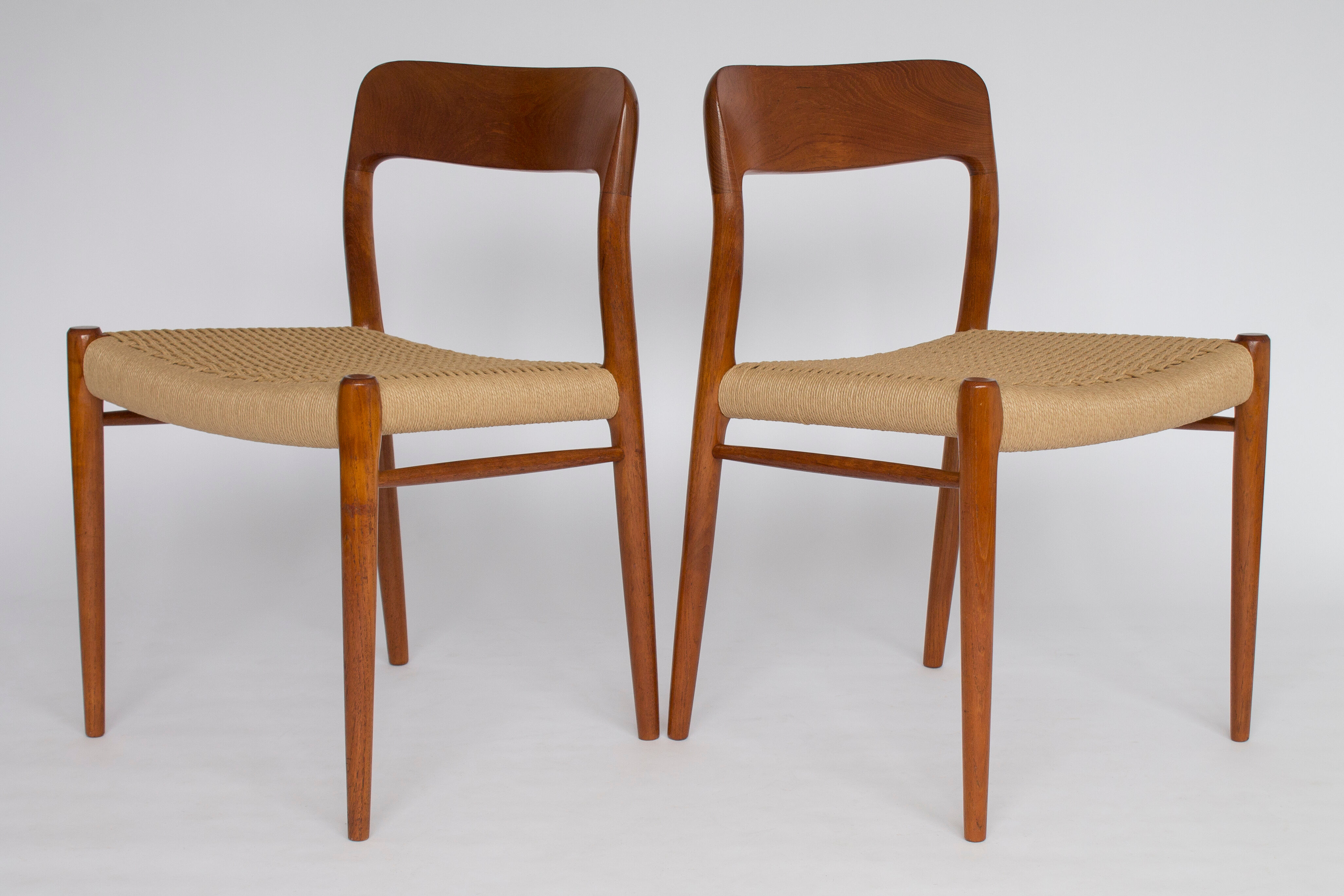 4 chairs model 75 by Niels Møller  1950