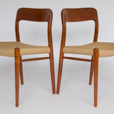 4 chairs model 75 by Niels Møller  1950