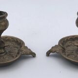 Pair of vintage brass table candlesticks