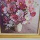Oil on Canvas Still Life Flowers Cosmos Signed Jacqueline Besson