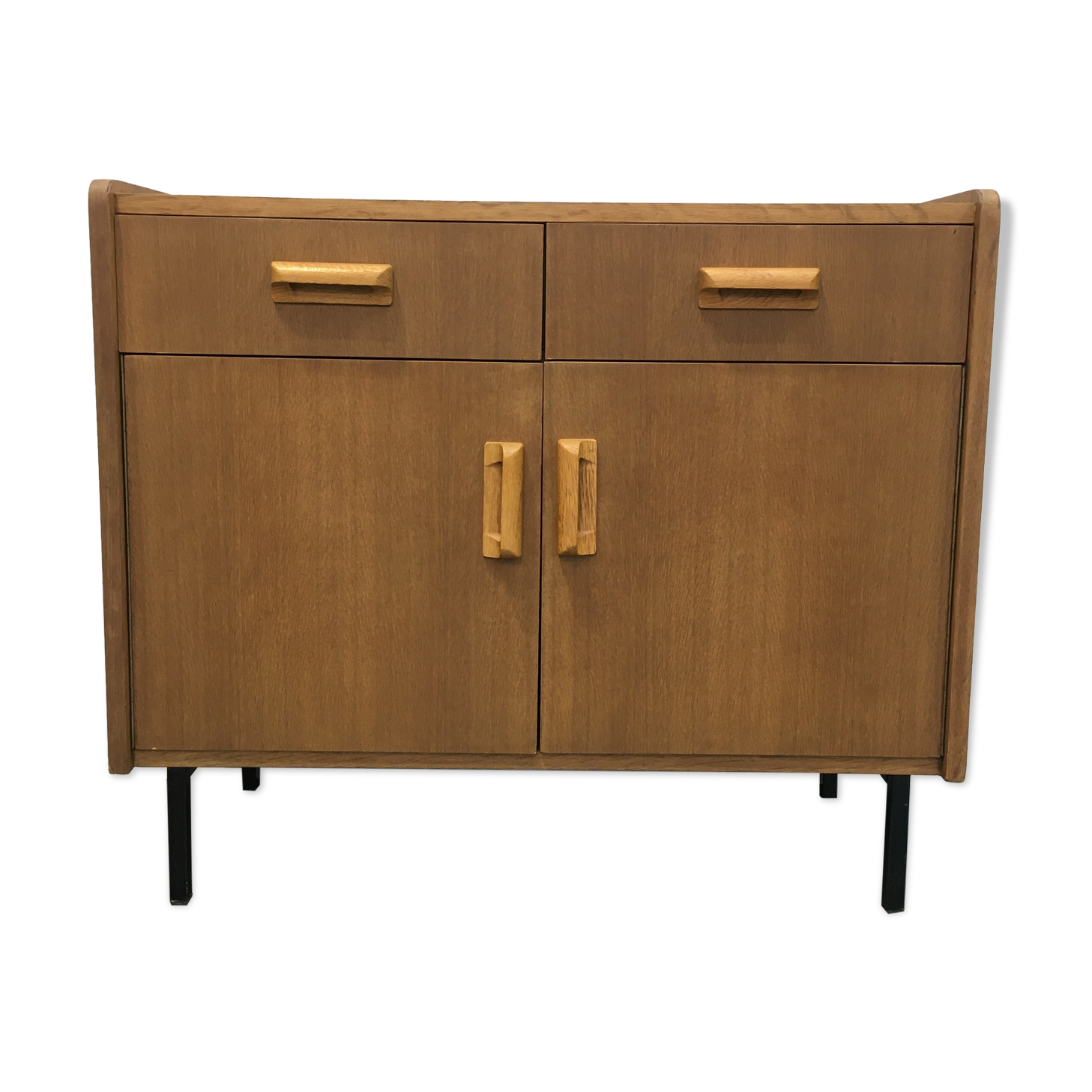 60s oak storage cabinet