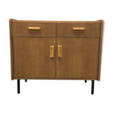 60s oak storage cabinet