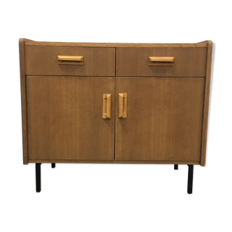 60s oak storage cabinet