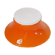 Lampe de table en verre opaline blanc & orange 1970 vintage