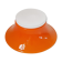 Lampe de table en verre opaline blanc & orange 1970 vintage