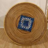Rattan coffee table attributed Audoux Minnet