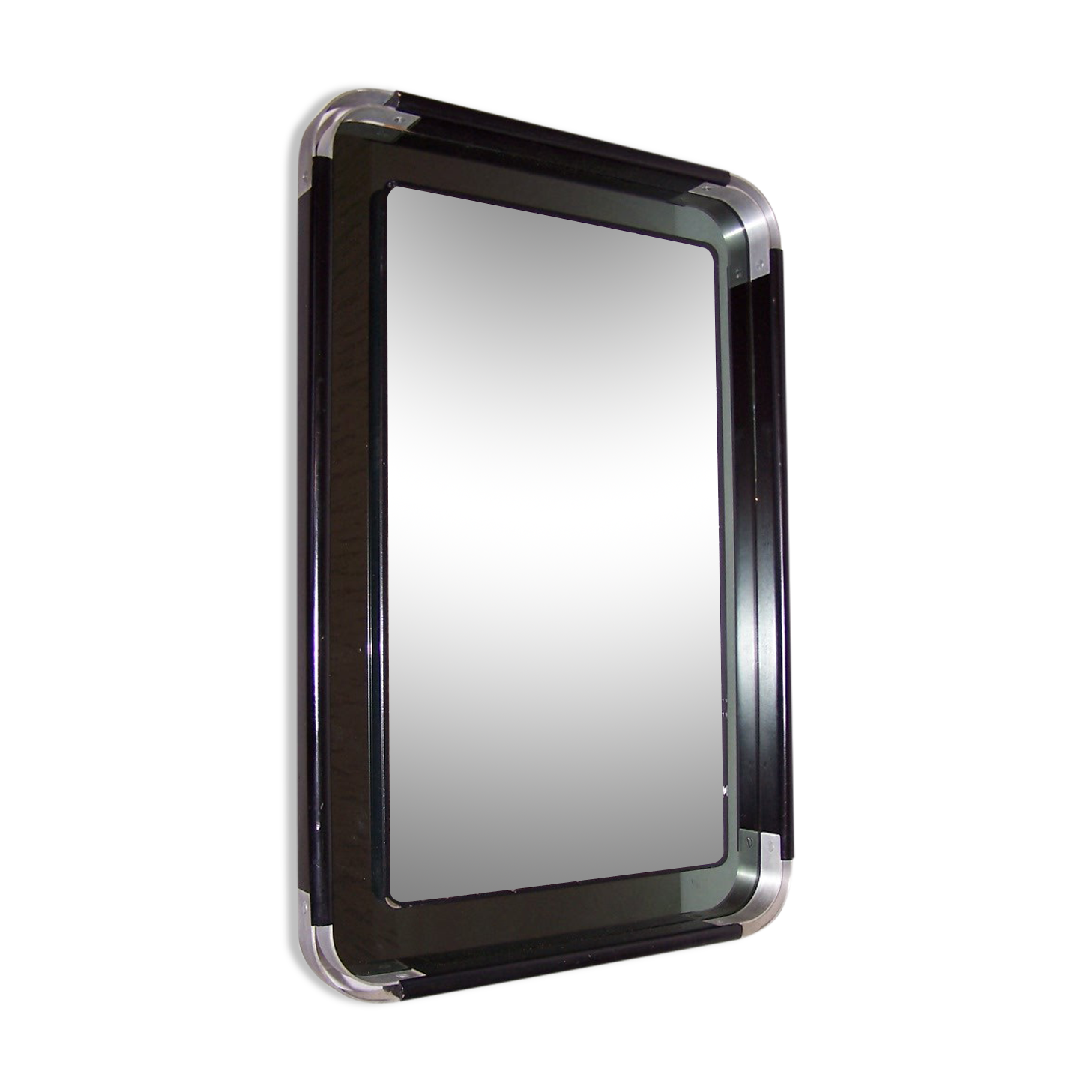 Miroir bicolore années 70 - 43x40 cm