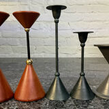 Set of 5 vintage diabolo candle holders