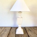 Lampe balustre, câble tissu neuf 2 M, abat-jour coton