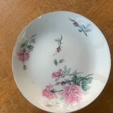 Porcelain compotier motifs of roses art deco signed HB France