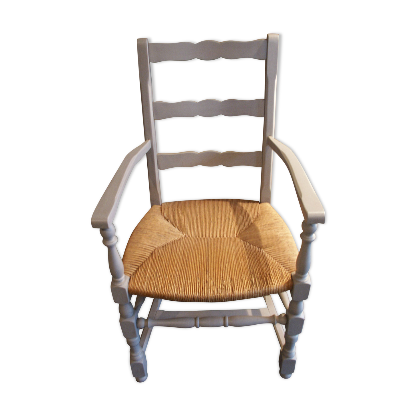 Fauteuil paillé relookée