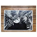 Black and white jungle illustration