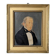 Oil on panel, old portrait, gilded wooden frame, country decoration