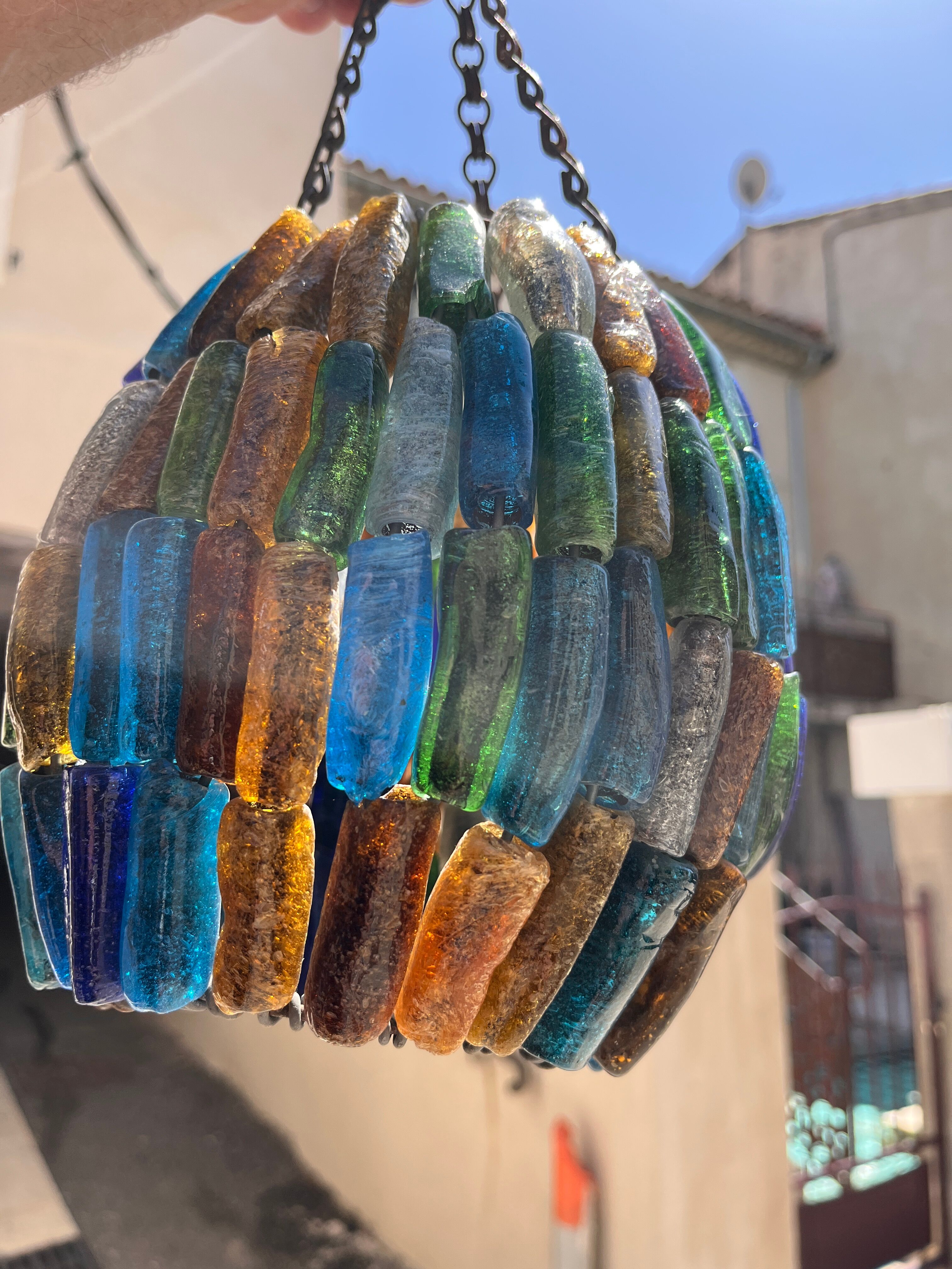 lustre en pate de verre Murano vintage