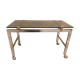 Table basse sur roulette 1970 chrome et verre fumé