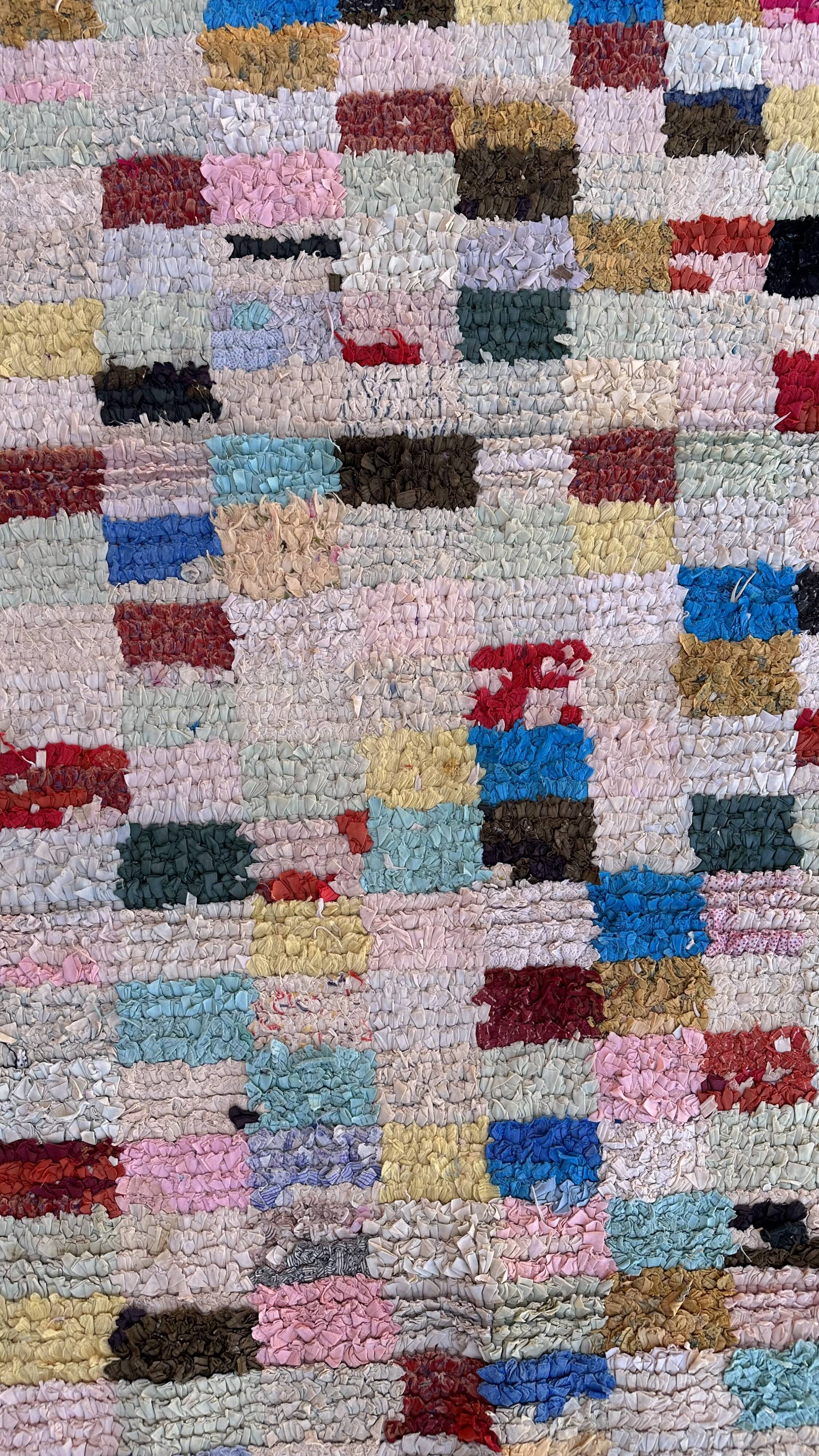 Colorful Boucherouite Moroccan rug - 87 x 190 cm