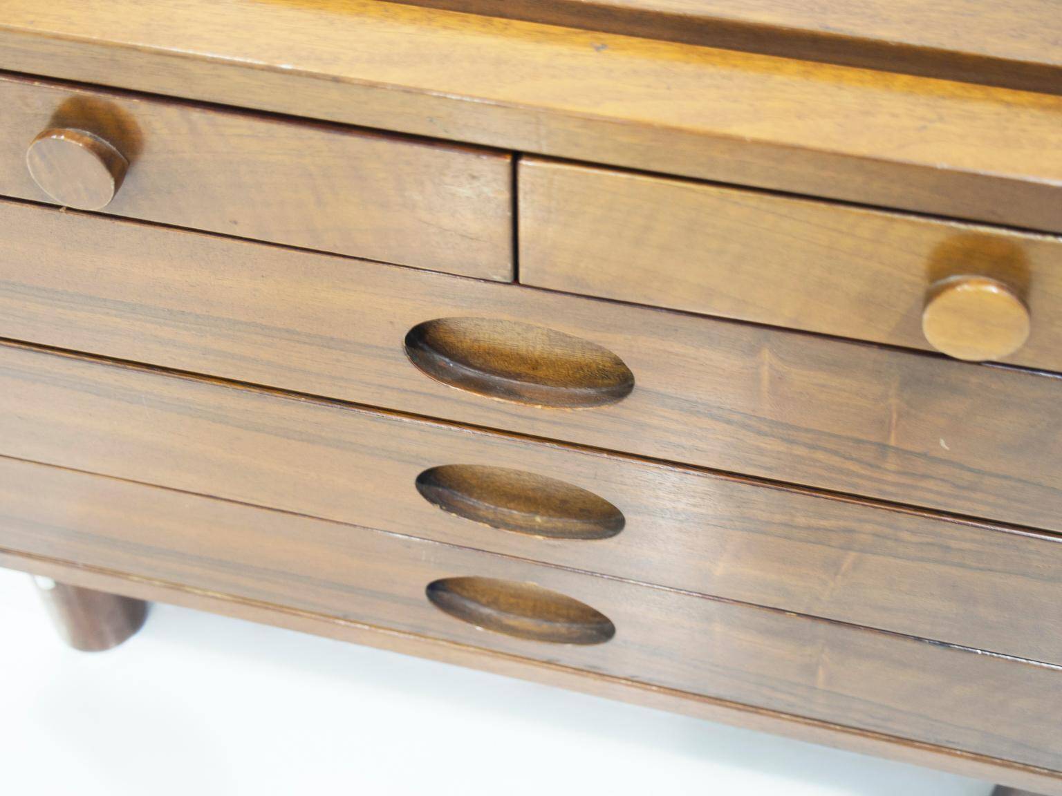 Walnut chest of drawers by Gianfranco Frattini for Bernini.